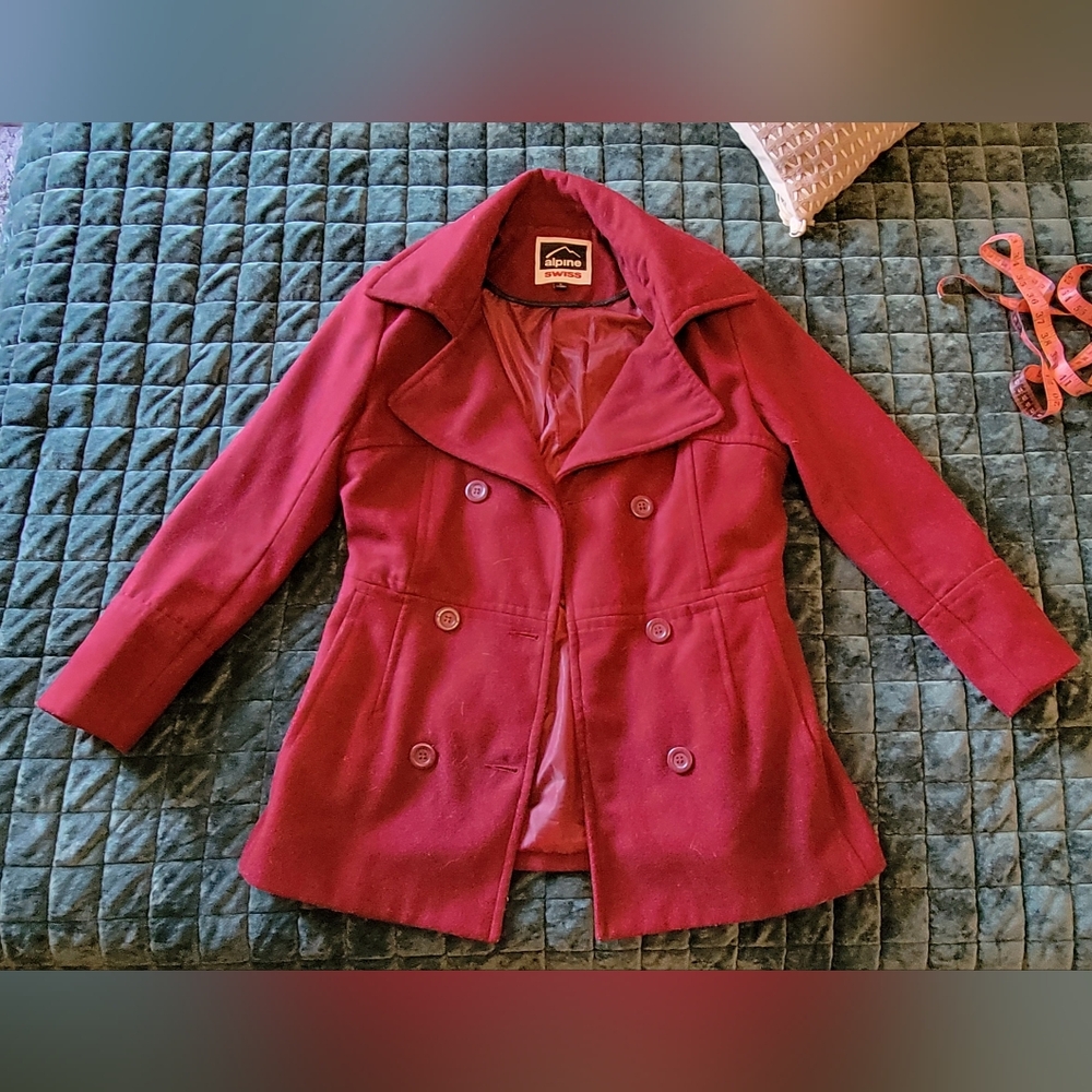 Burgundy Peacoat Y2K - Picture 10 of 10